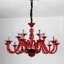 6 Light Red Black Candle Style Crystal Chandelier