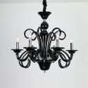 6 Light Red Black Candle Style Crystal Chandelier