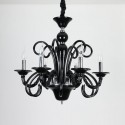 6 Light Red Black Candle Style Crystal Chandelier