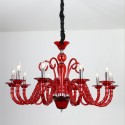 10 Light Red Black Candle Style Crystal Chandelier