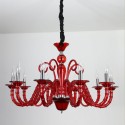 10 Light Red Black Candle Style Crystal Chandelier