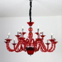 15 Light (10+5) 2 Tiers Red Black Candle Style Crystal Chandelier