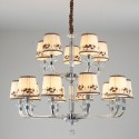 15 Light (10+5) 2 Tiers Silver Candle Style Crystal Chandelier