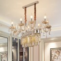8 Light Silver Cognac Colour Candle Style Crystal Chandelier