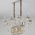 8 Light Silver Cognac Colour Candle Style Crystal Chandelier