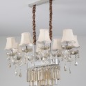 8 Light Silver Cognac Colour Candle Style Crystal Chandelier