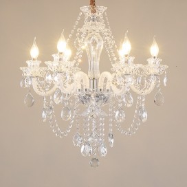 6 Light Clear Candle Style Crystal Chandelier