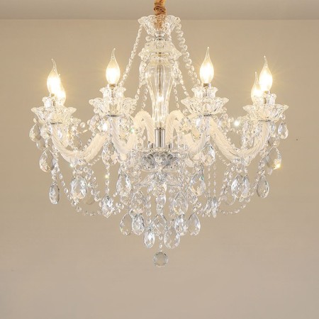 8 Light Clear Candle Style Crystal Chandelier