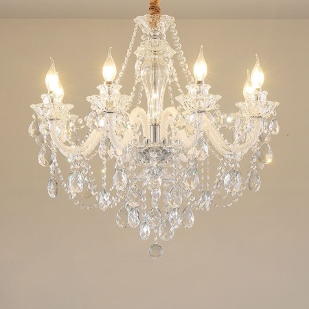 8 Light Clear Candle Style Crystal Chandelier