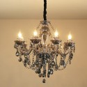 8 Light Gray Candle Style Crystal Chandelier