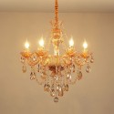 6 Light Amber Candle Style Crystal Chandelier