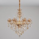 6 Light Amber Candle Style Crystal Chandelier