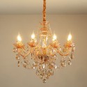 8 Light Amber Candle Style Crystal Chandelier