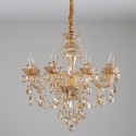 8 Light Amber Candle Style Crystal Chandelier