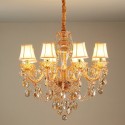 8 Light Amber Candle Style Crystal Chandelier