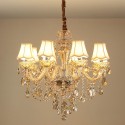 6 Light Cognac Colour Candle Style Crystal Chandelier