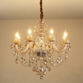 8 Light Cognac Colour Candle Style Crystal Chandelier