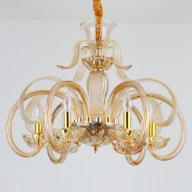 6 Light Champagne Candle Style Crystal Chandelier