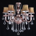 6 Light Coffee Candle Style Crystal Chandelier