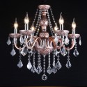 6 Light Coffee Candle Style Crystal Chandelier
