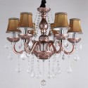 6 Light Coffee Candle Style Crystal Chandelier