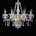 8 Light Gold Candle Style Crystal Chandelier