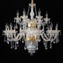 18 Light (12+6) 2 Tiers Gold Candle Style Crystal Chandelier