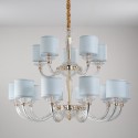 15 Light (10+5) 2 Tiers Gold Silver Clear Candle Style Crystal Chandelier