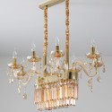 8 Light Amber Candle Style Crystal Chandelier