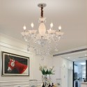 6 Light White Candle Style Crystal Chandelier