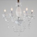 6 Light White Candle Style Crystal Chandelier