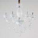 6 Light White Candle Style Crystal Chandelier