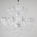 18 Light (12+6) 2 Tiers White Candle Style Crystal Chandelier