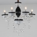 6 Light Black Candle Style Crystal Chandelier