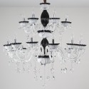 18 Light (12+6) 2 Tiers Black Candle Style Crystal Chandelier