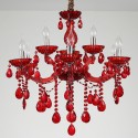 9 Light (6+3) 2 Tiers Red Candle Style Crystal Chandelier