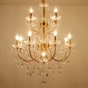 13 Light (8+4+1) 3 Tiers American Gold Retro Chandelier