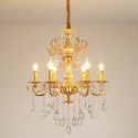 6 Light Zinc Alloy Gold Chandelier