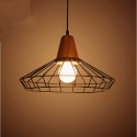 Vintage Metal Wooden Pendant Light