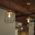 Vintage Metal Wooden Pendant Light