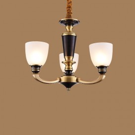 3 Light American Brass Retro Modern Chandelier