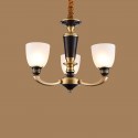 3 Light American Brass Retro Modern Chandelier