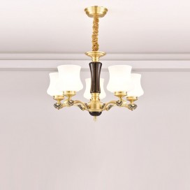 5 Light Brass American Modern Luxurious Chandelier