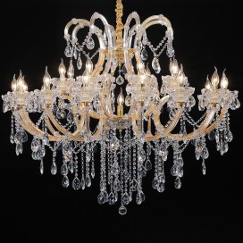 25 Light (16+8+1) 3 Tiers Glode Candle Style Crystal Chandelier