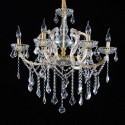 6 Light One Tier Glode Candle Style Crystal Chandelier