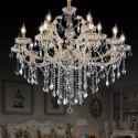 15 (10+5) Light Two Tiers Gold Candle Style Crystal Chandelier