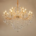 15 (10+5) Light Two Tiers Gold Candle Style Crystal Chandelier