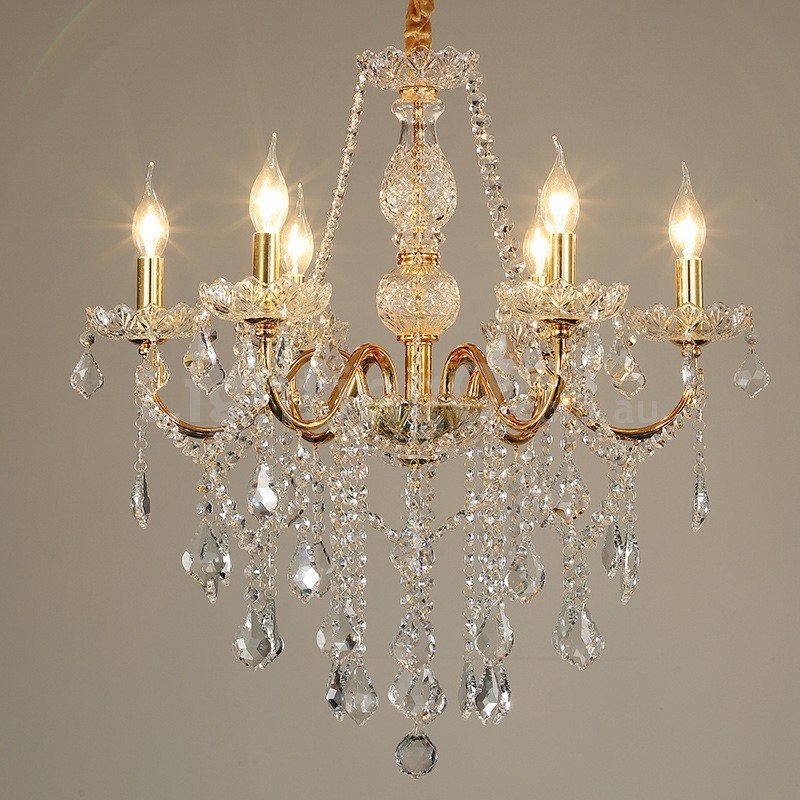 6 light shop gold chandelier