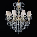 8 Light One Tier Gold Candle Style Crystal Chandelier