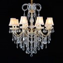 8 Light One Tier Gold Candle Style Crystal Chandelier